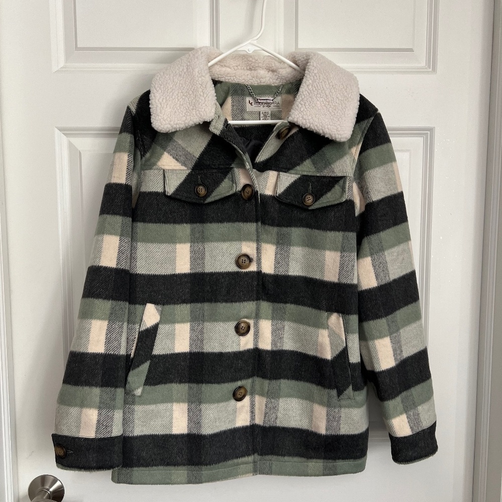 Koolaburra by Ugg Green Plaid Shacket, Small, NWOT